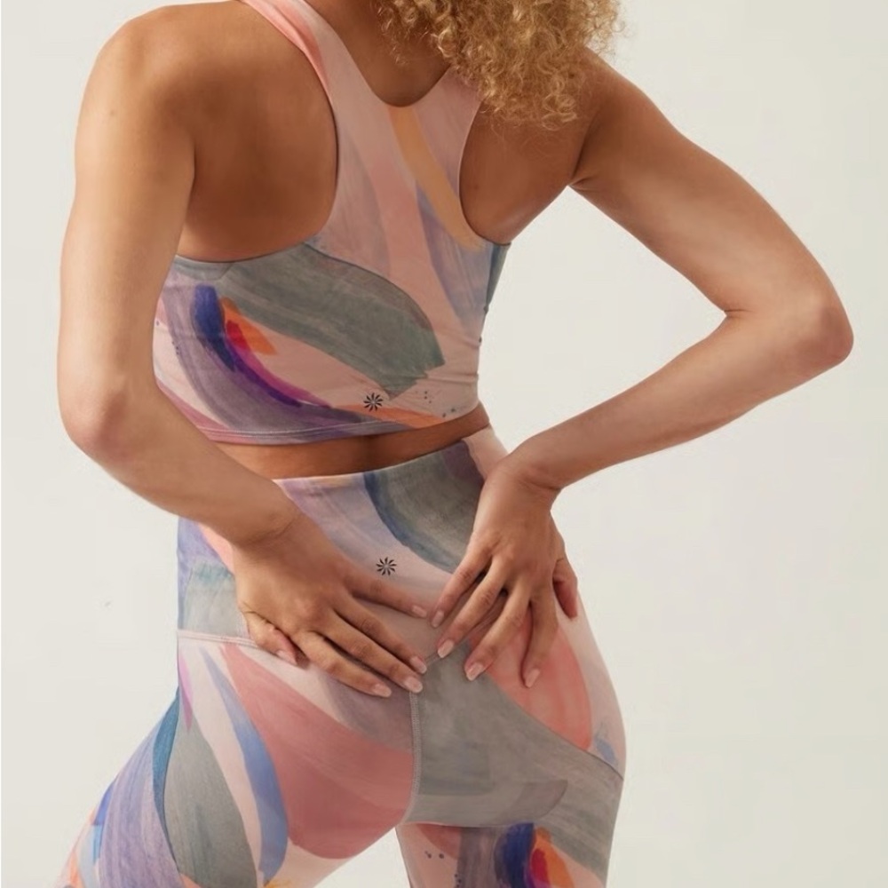 ATHLETA SET Women's Elation 7/8 Tights 1X & Conscious Crop Orchid Pink XL